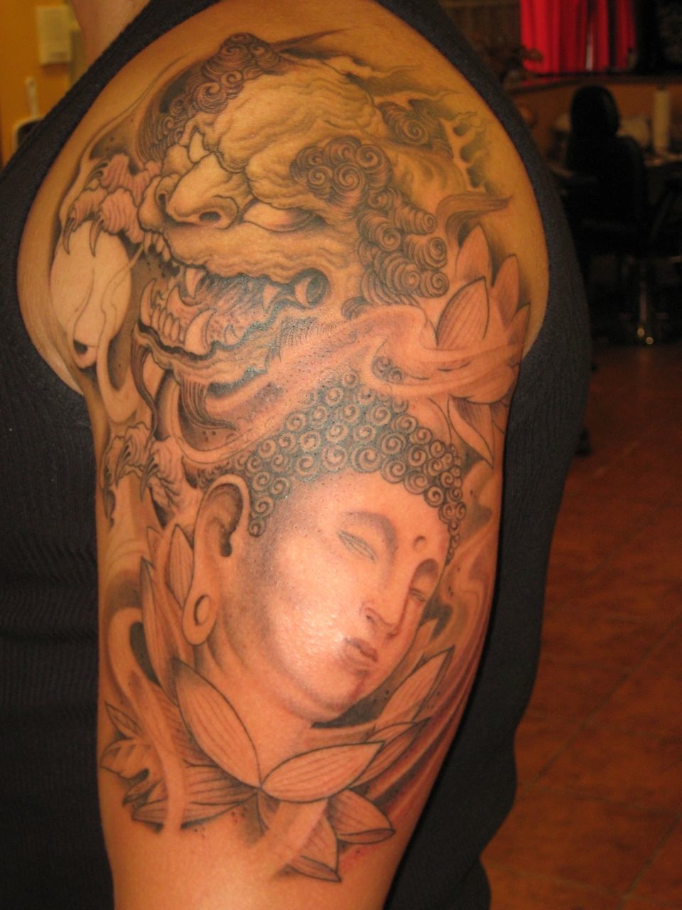 Buddha and Dragon Sleeve by Al... - Flipside Tattoos Inc. | Facebook